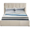 Image de Lit Coffre 140x190 Velours Beige Utani