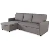 Image de MENZZO Canapé convertible avec angle réversible Baleares Tissu Gris clair -L215 x P133 x H83 cm
