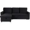 Image de Canapé D'angle Gauche Convertible "minera" 215cm Noir