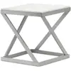 Image de Table D'appoint Design "palamo" 57cm Argent & Blanc