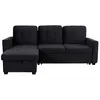 Image de Canapé dAngle Convertible Rabano 230cm Noir
