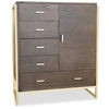 Image de Buffet 5 Tiroirs & 1 Porte "bynard" 112cm Marron & Or