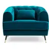 Image de Fauteuil Capitonné En Velours "glamour" 93cm Bleu