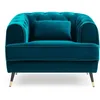 Image de MENZZO Fauteuil capitonné style boudoir Glams Velours Bleu canard