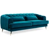 Image de Canapé 3 Places En Velours "glamour" 198cm Bleu