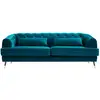 Image de Canapé capitonné 3 places style boudoir glams velours bleu canard Glams