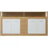 Image de Buffet contemporain l190cm 4 portes er 4 tiroirs lunata bois sonoma et blanc Buffet