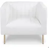 Image de MENZZO Fauteuil moderne à coutures verticales Sacramento Simili Blanc