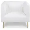 Image de Fauteuil moderne à coutures verticales sacramento simili blanc Sacramento