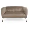 Image de Canapé 2 places moderne bombaro pieds métal doré et velours taupe Bombaro