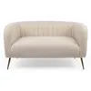 Image de MENZZO Canapé 2 places moderne Bombaro pieds métal doré et Tissu bouclette Beige -L128 x P73 x H71 cmHauteur dassise : H44