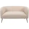 Image de Canapé 2 places moderne bombaro pieds métal doré et tissu bouclette beige Bombaro