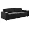 Image de Canapé Convertible 3 Places Velours "dudley" 230cm Noir