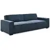 Image de Canapé Convertible 3 Places Velours "dudley" 230cm Bleu