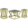 Image de MENZZO Ensemble de 3 tables dappoint Zendaya en Verre fumé et Métal Or