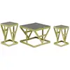 Image de Lot De 3 Tables D'appoint "zelys" 63cm Or
