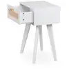 Image de Table de chevet 1 tiroir avec cannage dalgora l40cm blanc Dalgora