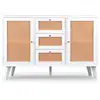Image de Buffet 3 tiroirs et 2 portes avec cannage dalgora l120cm blanc Buffet