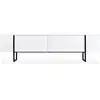 Image de Meuble tv moderne avec 2 portes valmain l180cm blanc et métal noir Valmain
