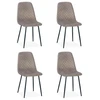 Image de Lot De 4 Chaises En Velours "matelassées" 88cm Taupe