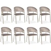 Image de Lot De 8 Chaises En Velours "batora" 79cm Taupe