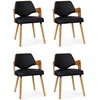 Image de Lot De 4 Chaises Design "aley" 72cm Noir & Naturel