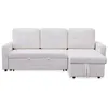 Image de MENZZO Canapé dangle convertible Toledo Tissu Bouclette Crème -L221 x P146 x H85cm