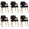 Image de Lot De 6 Chaises Design "aley" 72cm Noir & Naturel