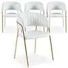 Image de Lot de 4 chaises tabata tissu bouclette crème