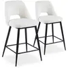 Image de Lot de 2 chaises de bar bouclette 92cm crème & noir