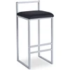 Image de Tabouret De Bar Velours "dakota" 80cm Noir & Argent