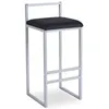 Image de MENZZO Tabouret de bar en métal Drakkar Argent et Velours Noir