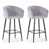 Image de Lot De 2 Chaises De Bar En Velours "kandi" 106cm Argent
