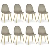 Image de Lot De 8 Chaises En Velours "waynor" 88cm Taupe