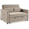 Image de Canapé Convertible 2 Places Velours "léa" 133cm Beige