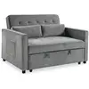 Image de Canapé convertible 2 places komaria velours gris Komaria
