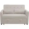 Image de Canapé convertible 2 places komaria tissu bouclette crème Komaria