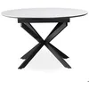 Image de MENZZO Table extensible Tyrese 160cm pieds en étoile et plateau effet marbre Blanc - table à manger