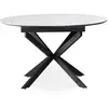 Image de Table extensible tyrese 160cm pieds en étoile et plateau effet marbre blanc Tyrese