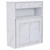 Image de MENZZO Console extensible avec rangement Fontano Effet marbre blanc