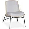 Image de Fauteuil Design "vincente" 80cm Gris Clair