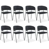 Image de Lot De 8 Chaises En Velours "batora" 79cm Noir