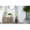 Image de MENZZO Petit buffet rétro-moderne avec portes sculptées Durand L80cm Chêne grisé