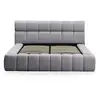 Image de Lit Coffre Matelassé En Tissu "seth" 140x190cm Gris Foncé