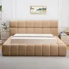 Image de MENZZO Lit-coffre avec rebords matelassés Challow 180x200cm Tissu Beige - Tissu L232 x P247 x H105 cm