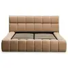Image de Lit-coffre avec rebords matelassés challow 180x200cm tissu beige Challow