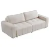 Image de Canapé Convertible 3 Places Bouclette Amos 239cm Crème