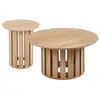 Image de Lot De 2 Tables Basses Rondes "luisa" 80cm Chêne Clair