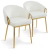 Image de Lot De 2 Chaises En Velours "julia" 74cm Beige & Or