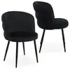Image de Lot de 2 chaises modernes matelassées malawi velours noir Malawi